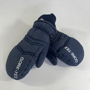 Vintage Saranac Women's Medium Gortex Thinsulate Mittens Navy Blue Leather Palms